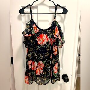 Cabi Fairy Tale Floral Cold Shoulder Blouse